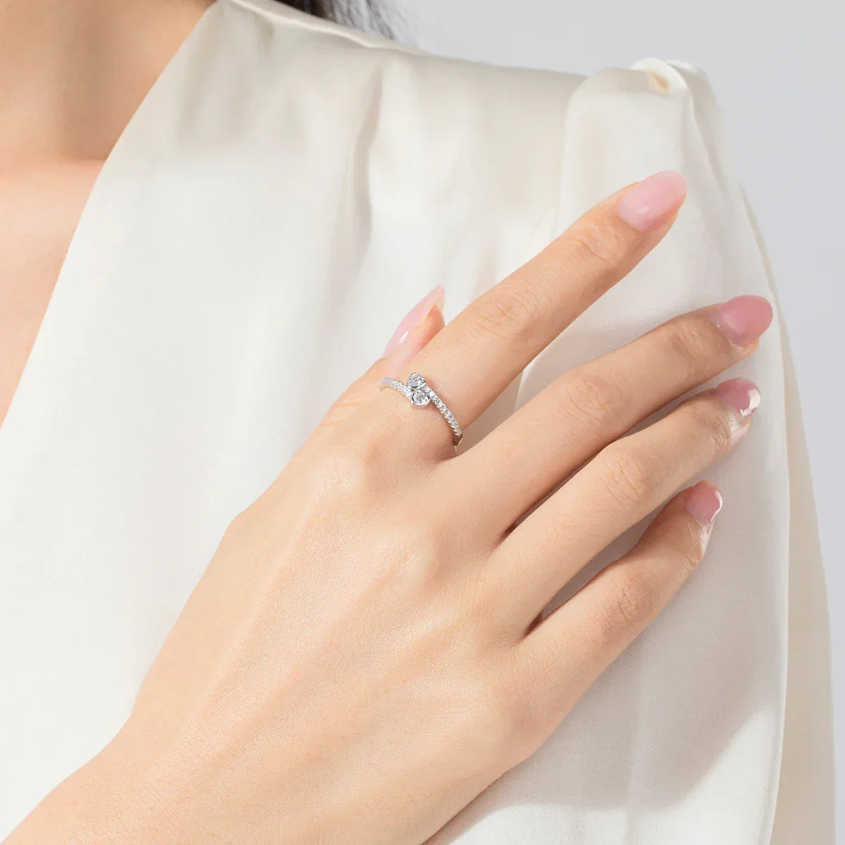 Double Heart Infinity Ring