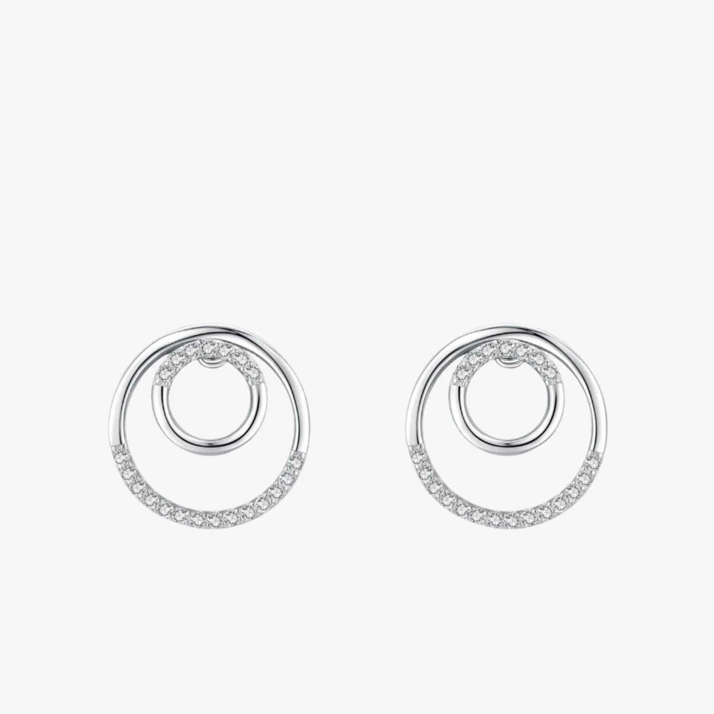 Sparkling Circle Stud Earrings