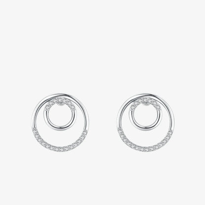 Sparkling Circle Stud Earrings