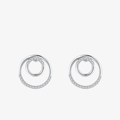 Sparkling Circle Stud Earrings