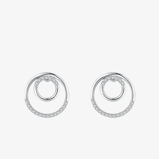 Sparkling Circle Stud Earrings