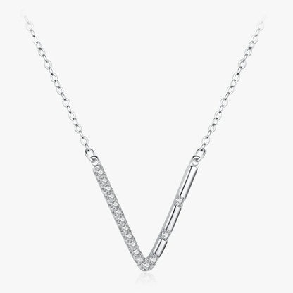 V Letter Pendant Necklace