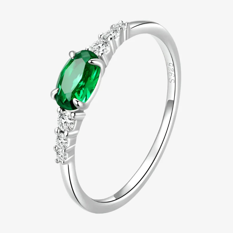 Emerald Halo Ring