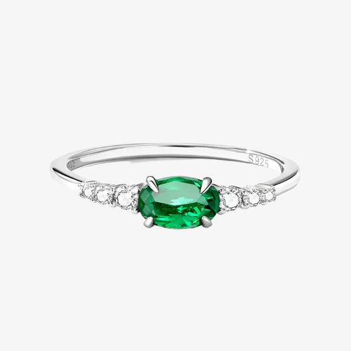 Emerald Halo Ring