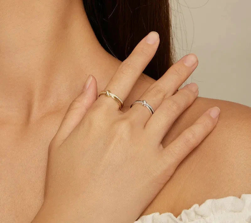 Anne Knot Two-Row Ring