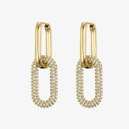 Lock Sparkle Hoop Earrings