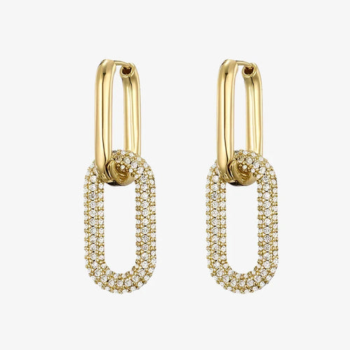 Lock Sparkle Hoop Earrings