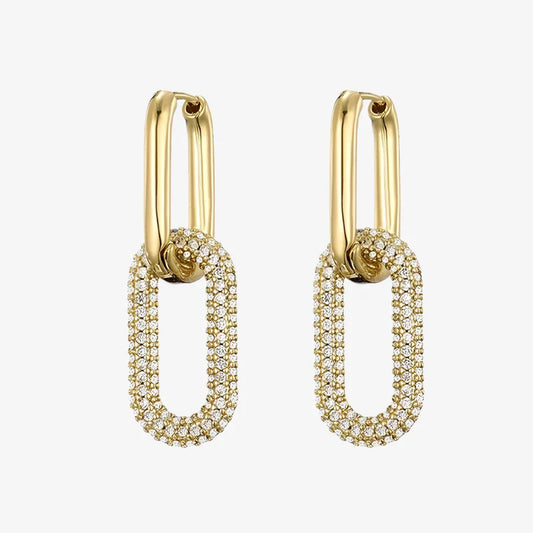Lock Sparkle Hoop Earrings